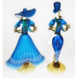A pair of Murano glass figures, height 38cm.