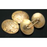 A pair of hallmarked 9ct gold cufflinks, wt. 2.61g.