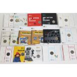 Fifteen Royal Mint commemorative 50p coins including Gruffalo, Beatrix Potter, science, Sherlock