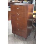 A Meredew teak chest of drawers, width 61cm, depth 46cm & height 125.5cm