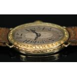 A 1920s/30s 14ct gold Glycine Watch Co. ladies wristwatch, the original patinated silver tone dial