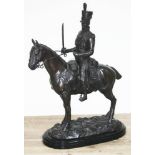 John Rattenbury Skeaping (1901-1980), a large bronze figure depicting a French Hussar on Horse