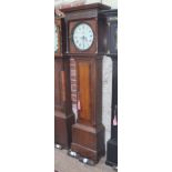 A Georgian oak long case clock, the 12 1/2" round dial signed JNo. Hallam Ruddington, case with