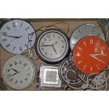 Two boxes of electric clocks including Smiths, Metamec etc.