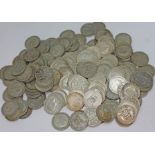 A quantity of sixpence pieces, various dates, mainly 1920-1946, approx. wt. 435g.