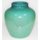 A Scottish mottled green glass vase, Vasart Monart, height 23cm. Condition - good, general wear
