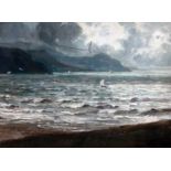 Early 20th Century School, seascape, oil on canvas, 54cm x 38cm, indistinctly signed lower right,