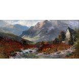 Alfred de Breanski (1877-1957), pair of landscapes, oil on canvas, 49cm x 24cm, both signed lower
