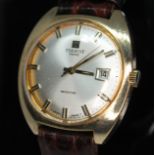A 1973 Tissot Seastar gold plated manual wind wristwatch having signed champagne dial, hands and