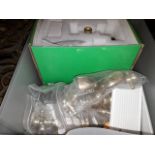 A box containing a thermostatic shower valve and taps.