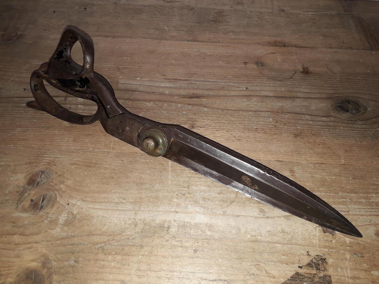 A large pair of post WWII military scissors.