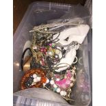 Tub of costume jewellery