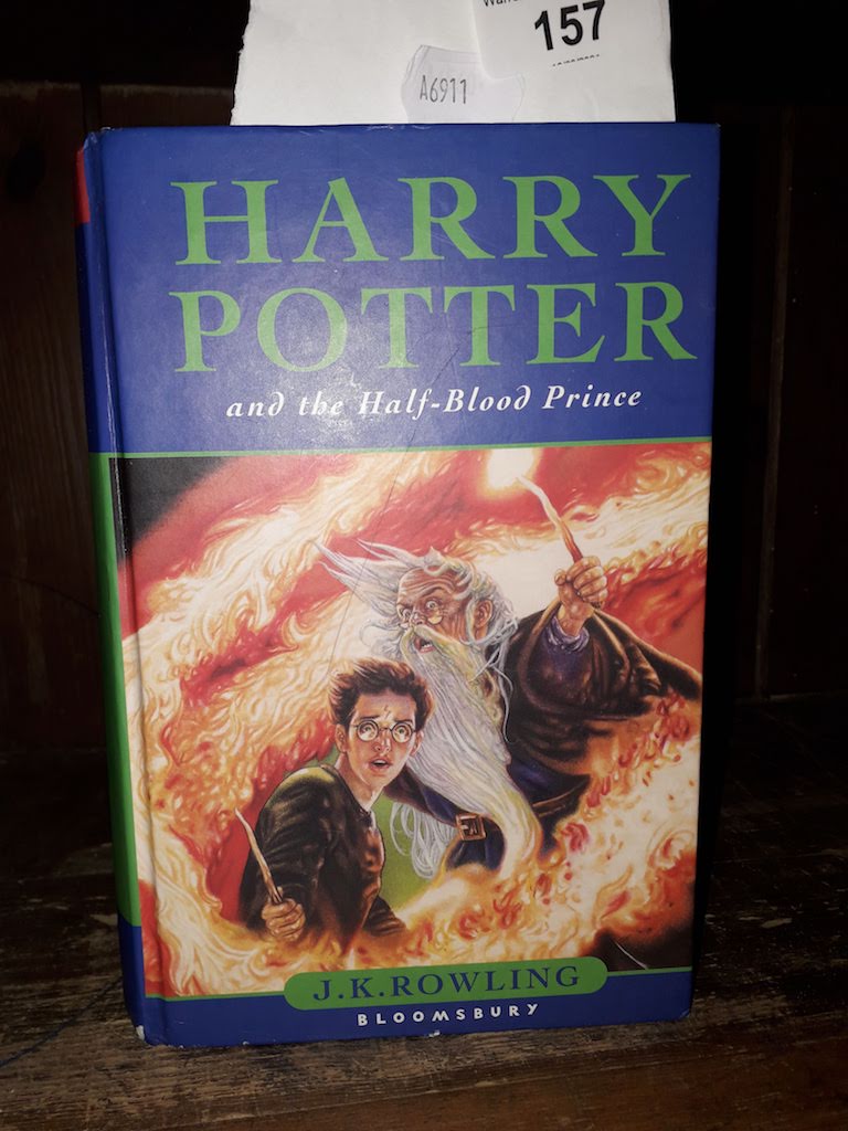 A first edition copy of Harry Potter and the Half Blood Prince by J K Rowling