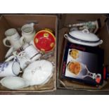 2 boxes of various kitchen items