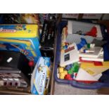 Two boxes of toys and games.