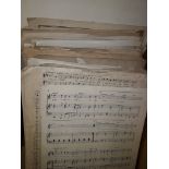 A box of sheet music.