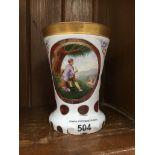 19th century overlay glass beaker with cameo scene