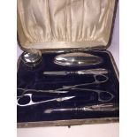 Boxed silver manicure set - as found
