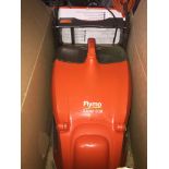 A Flymo Glider 330 grass collecting hover lawnmower