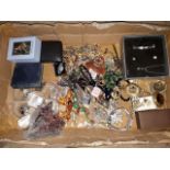 A box of costume jewellery.