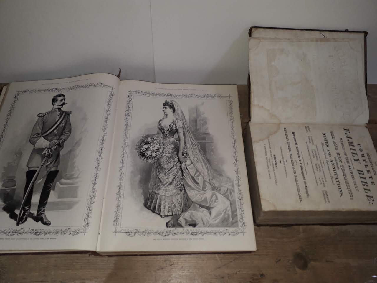 Bound vols London Illustrated News and and a 19th century Scottish bible.