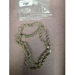 A white metal chain, the clasp marked 925, wt. 42g.