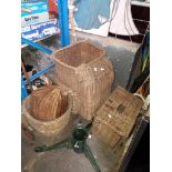 Various wicker baskets, including pull along