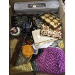 Box of costume jewellery and watches