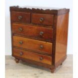 A Victorian mahogany apprentice chest, width 39.5cm, depth 21.5cm & height 47cm.
