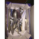 Small box of plated cutlery