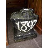 A 19th century stone front of house ornament or gate post topper.