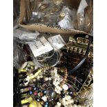 A box of costume jewellery etc