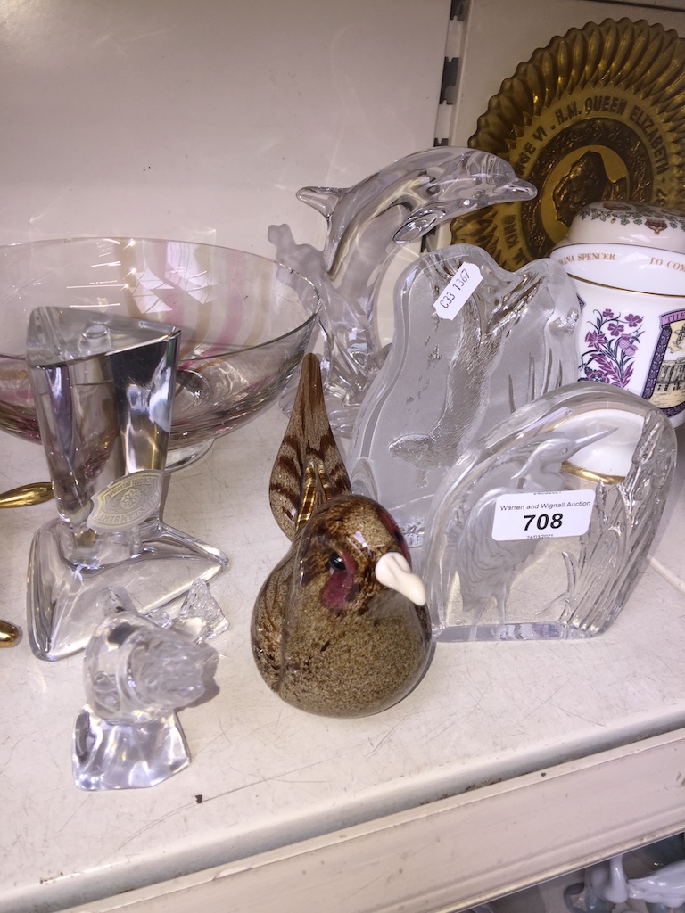 Art glass items including Langham and Val St Lambert