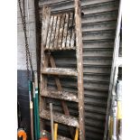 A set of wooden step ladders