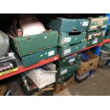 22 boxes of mixed household items including tools, brushes, wallpaper paster/cutter, CDs,