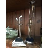 Antique golf club hatpin stand & Art Nouveau hatpin stands + various hatpins