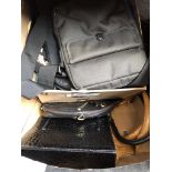 2 boxes containing leather handbags and bags