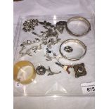 Mixed jewellery etc with some silver including bangles