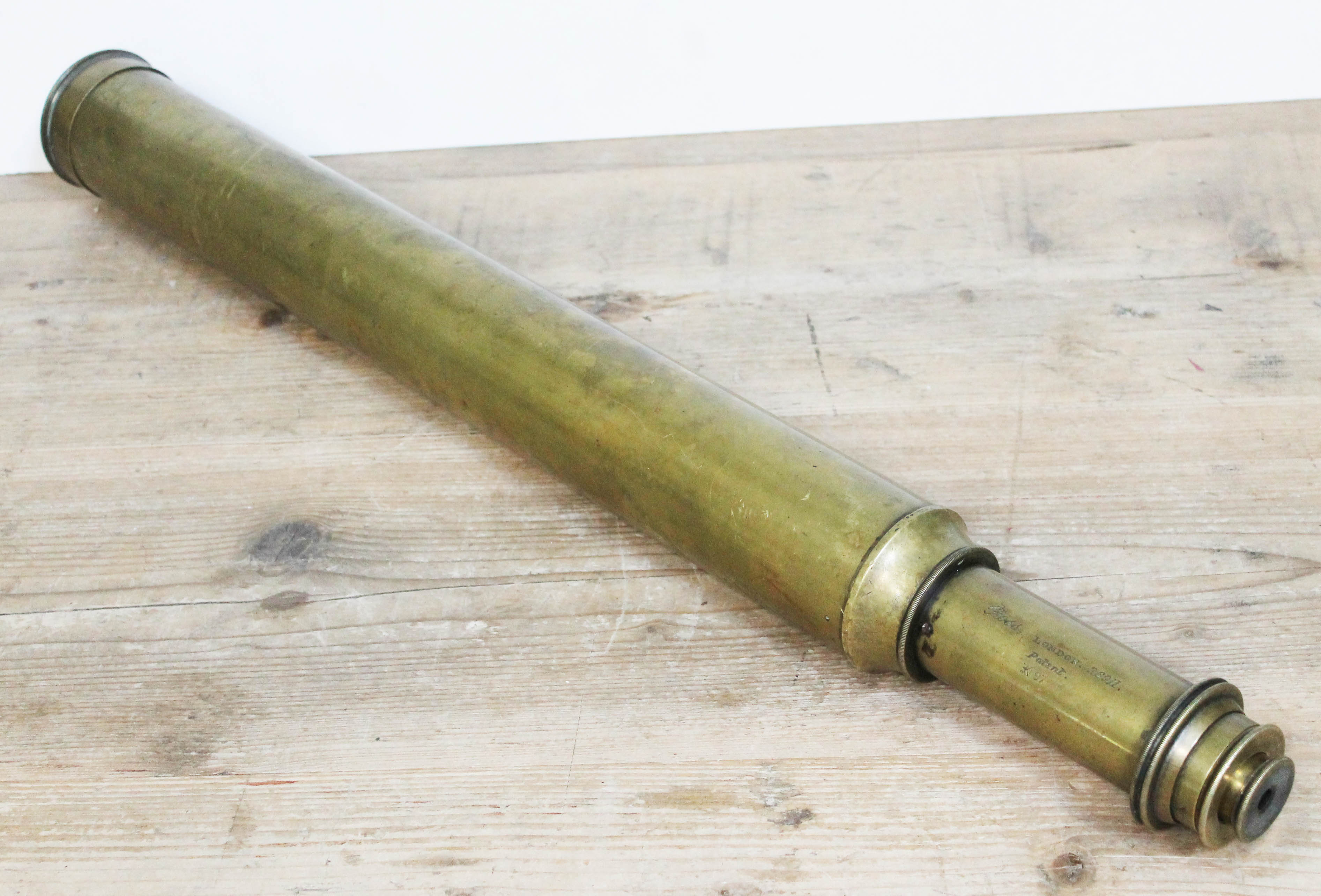 A brass telescope, Ross, London. 26911. Patent K197.