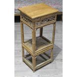 A Chinese bamboo plant stand, height 85cm.