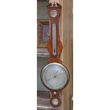 A 19th century steel dial mahogany barometer, signed 'Forre & Co, London', length 106cm.