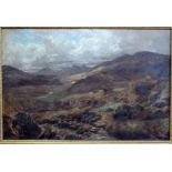 Scottish 19th century School, landscape, oil on canvas, 90cm x 60cm, indistinctly signed lower