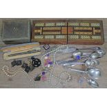 A mixed lot comprising hallmarked silver and white metal, a hallmarked silver propelling pencil,