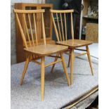 A pair of Ercol 391 blonde elm and beech chairs. Condition - good, general wear.