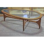 A Stonehill Stateroom glass top coffee table, length 130cm, depth 62cm & height 41cm. Condition -