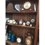 Selection of mantel clocks, small clocks and clock parts