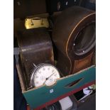 A box of clocks, mantel clocks, etc - AF