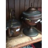 Copper kettle and a tea urn