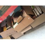 Six boxes of books, Cds, DVDs, etc