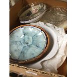 Box of pottery and glass